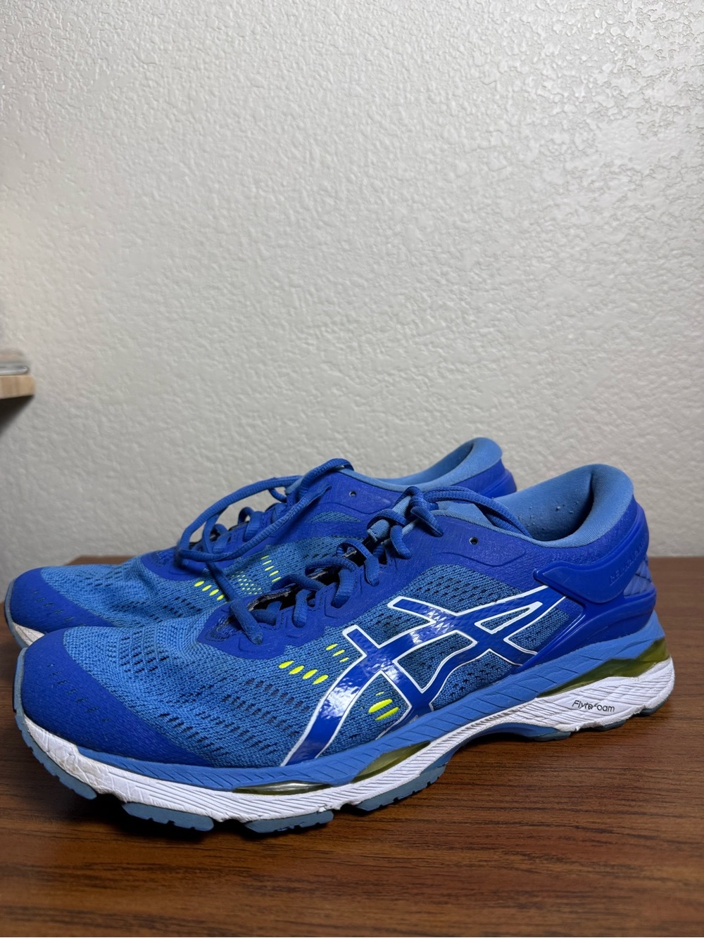 Asics Blue and Neon Yellow Accent Running Shoes